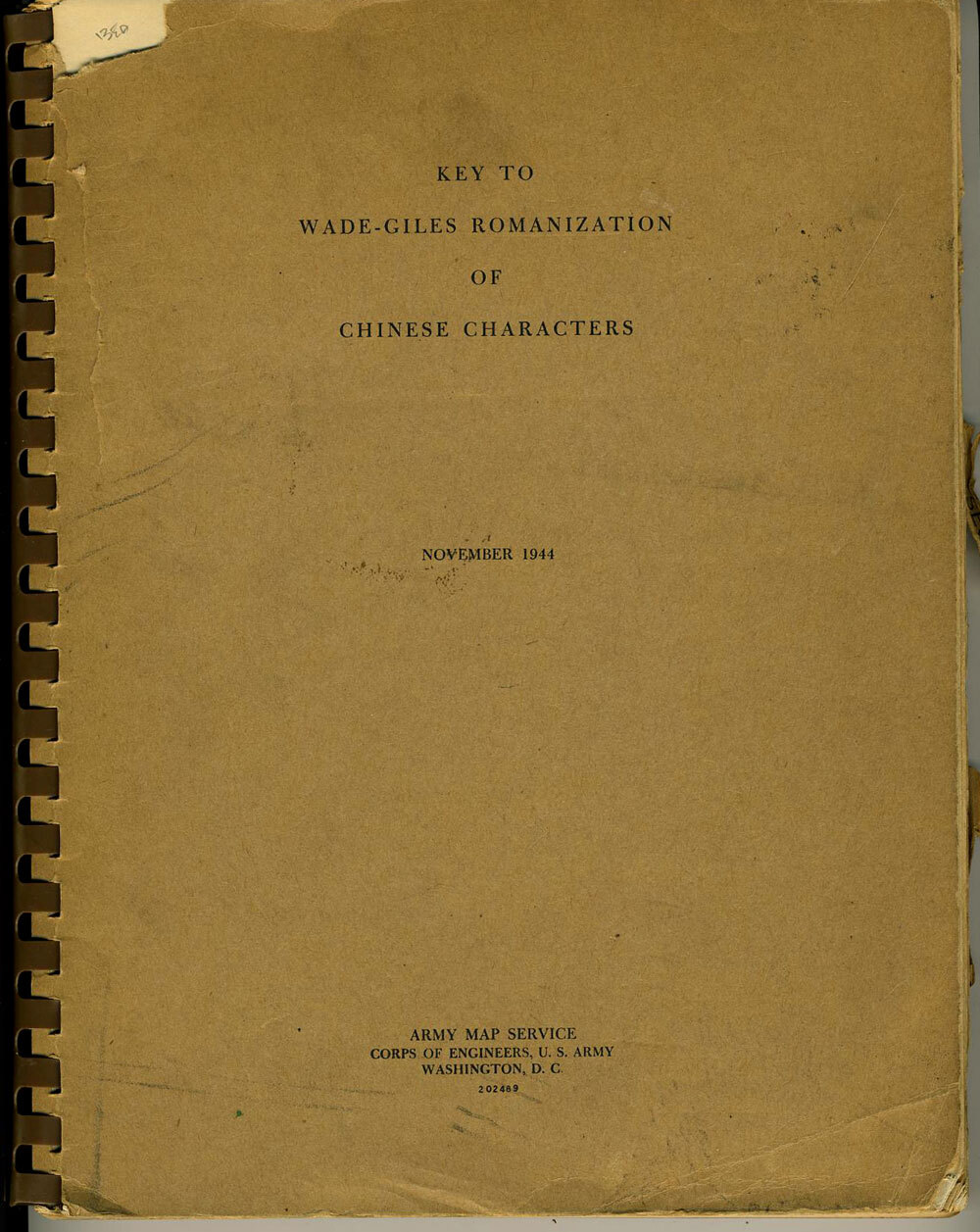 Key to Wade-Giles Romanization of Chinese Characters, November 1944