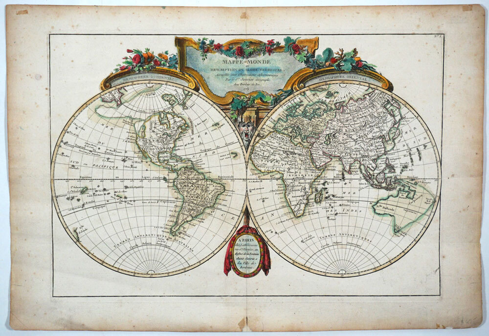 Mappe-monde ou description du globe terrestre, assujettie aux